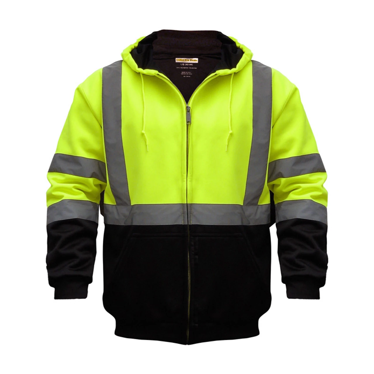 Orange/Black Lime/ Black PRO FLEECE jacket with hood